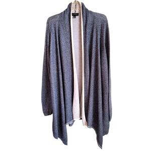 Lane Bryant Cardigan Wmn's Sz 18/20 Blue Silver Metallic Long Sleeve Open Front